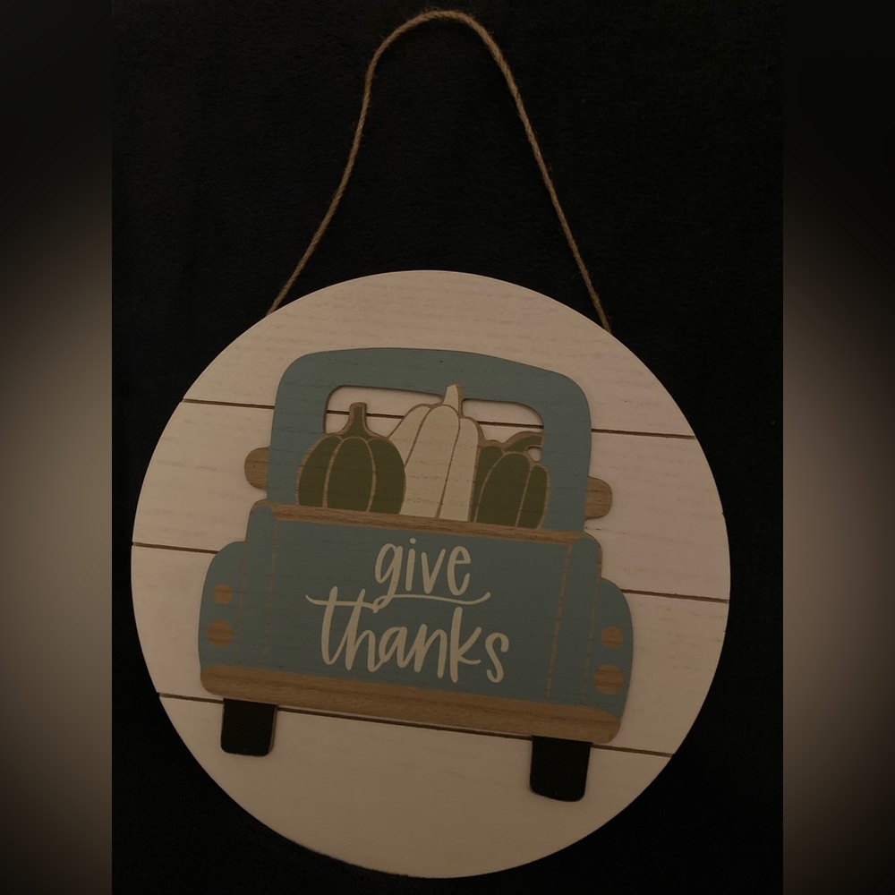 Fall truck sign “ give thanks “